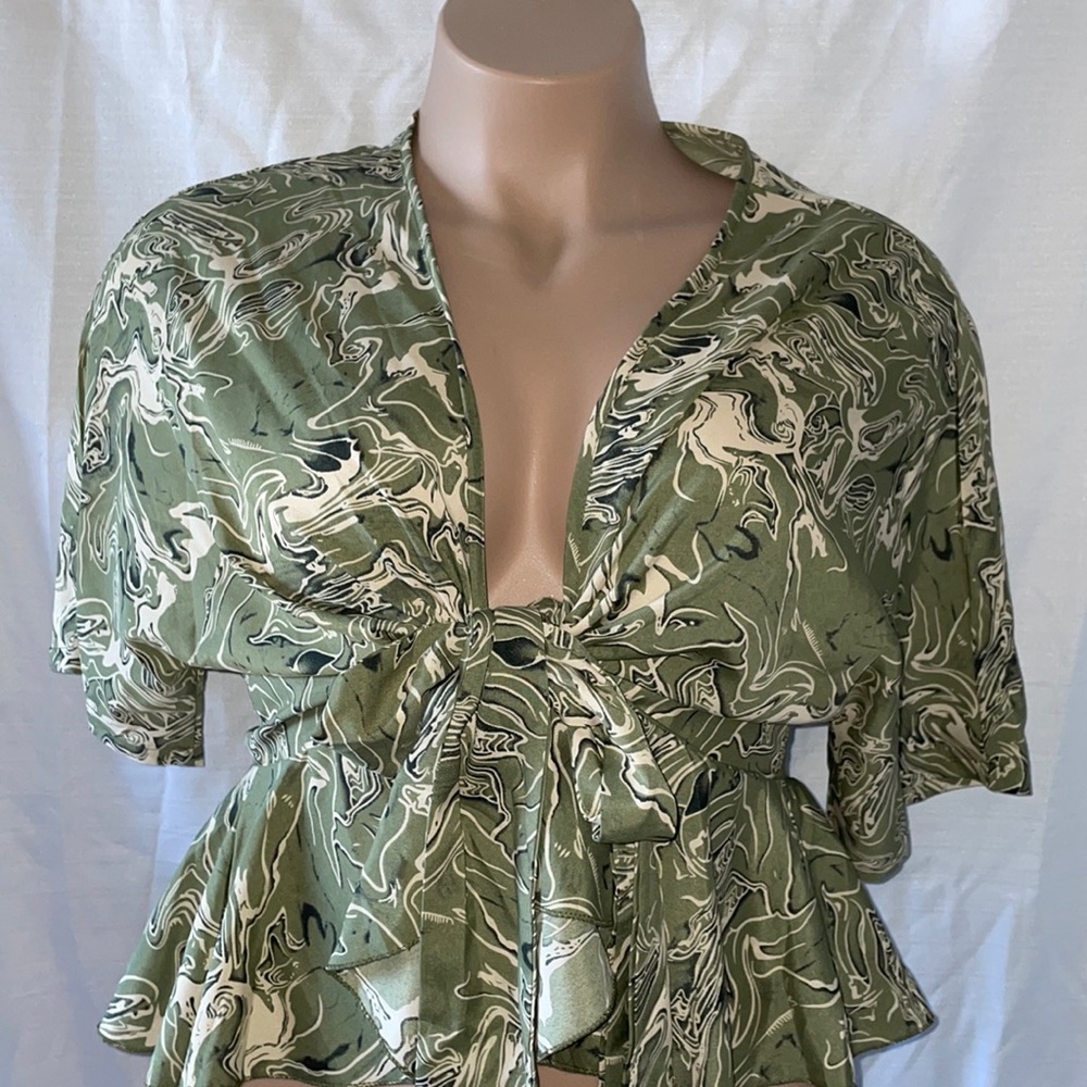 Green Wrap Top
